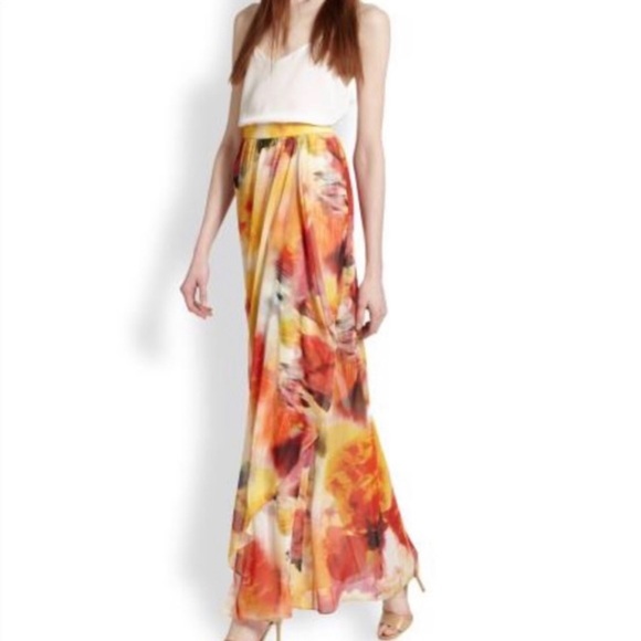 Alice + Olivia Leah Long Floral-Print Wrap Skirt - Picture 10 of 11